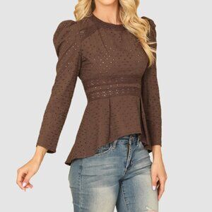 Lace & Eyelet Tailored Top